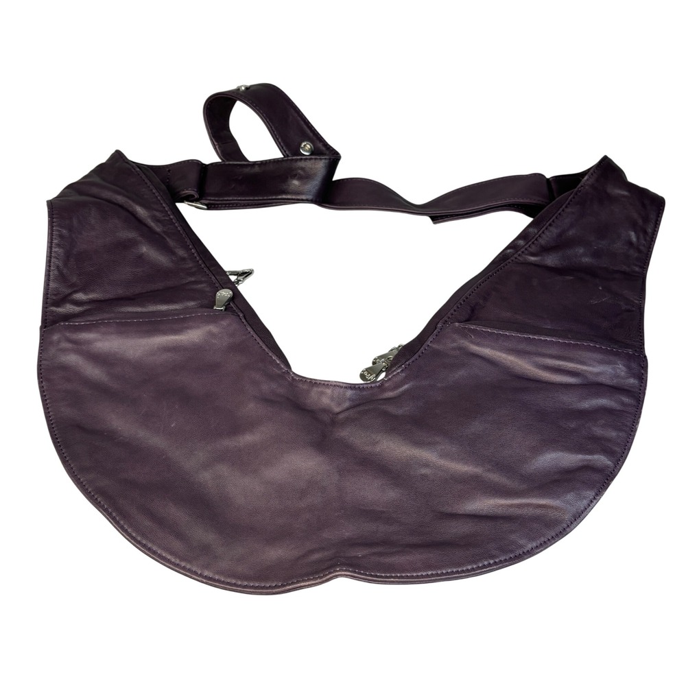 Sash Fig Deep Plum Genuine Lambskin Leather Crossbody Travel Organizer Bag